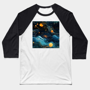 Van Gogh Starry Night Outer Space Pattern 11 Baseball T-Shirt